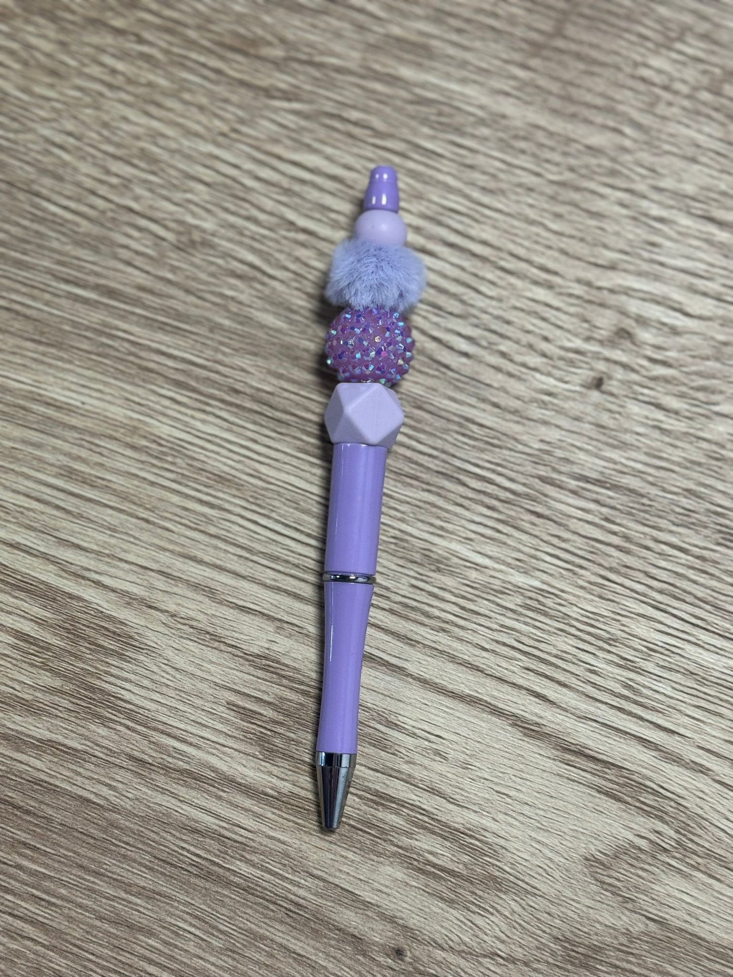 Pen met ponpon (paars)